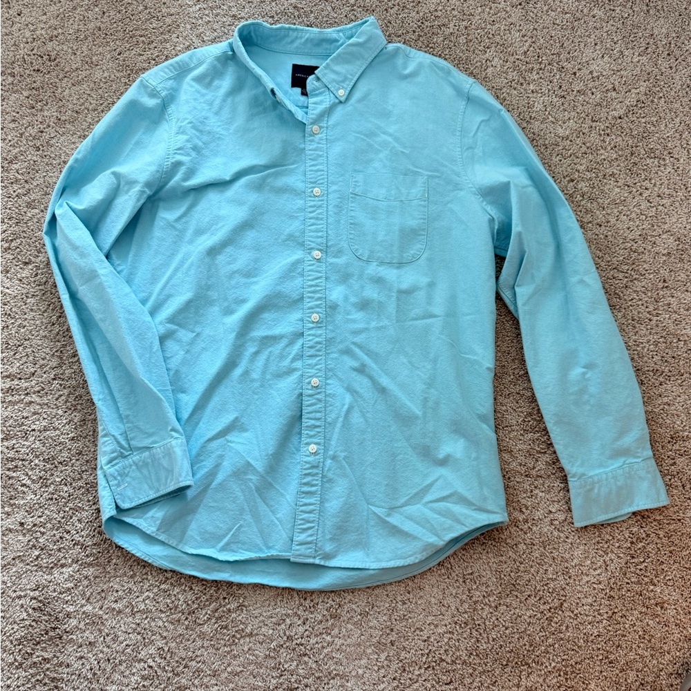 American Eagle Light Blue Button-Up Shirt